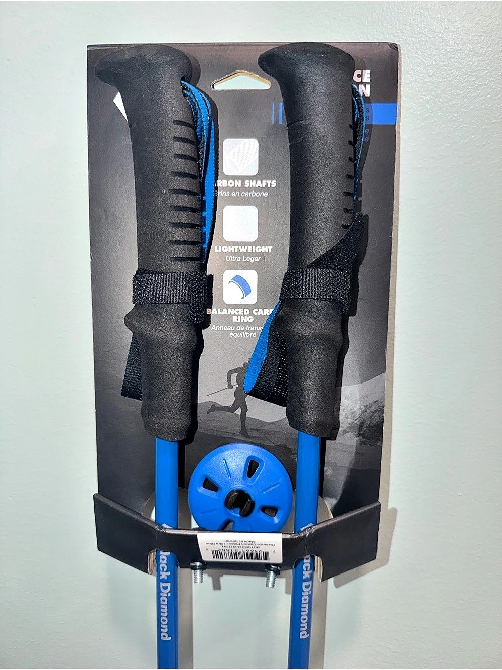 Black Diamond Distance Carbon 120 Trekking/Running Poles Blue Black NWT
